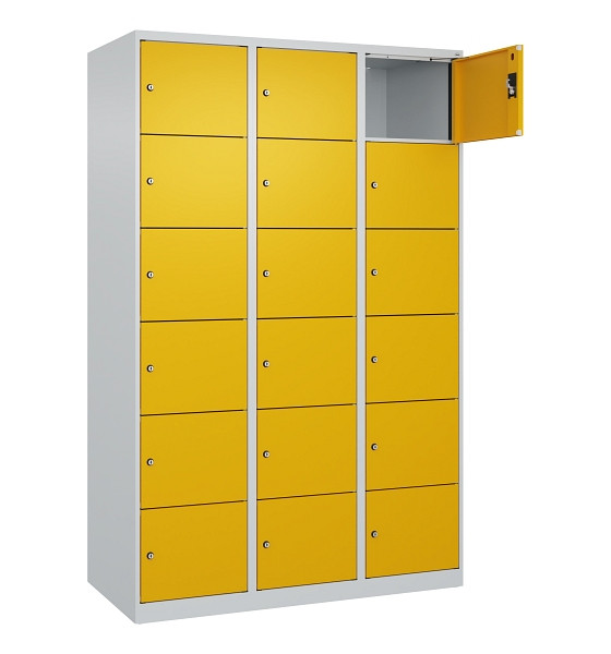 C+P Schließfachschrank Evolo PLUS, 18 Fächer, 1850x1200x500mm, 7035/1004, 049000-326 S10000