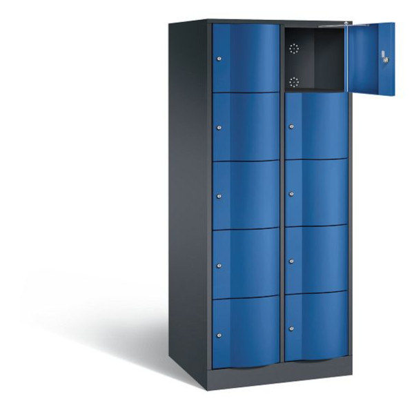C+P XL-Schließfachschrank Resisto, H1950xB772xT640mm, Farbe: Schwarzgrau / Enzianblau, 8570-273 S10080
