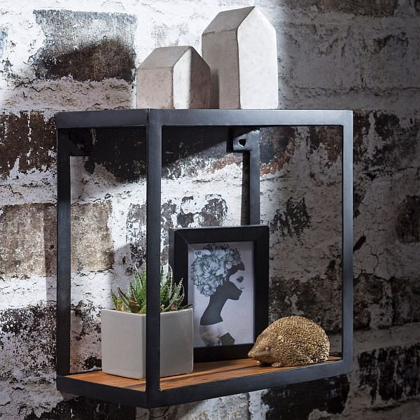 Wohnling Wandregal PIRU 35x18x35 cm Sheesham Massivholz, WL5.683