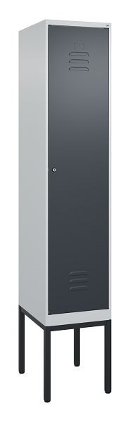 C+P Umkleidespind Classic PLUS, Gestell, 2120x400x500mm, 7035/7016, Zylinderschloss, 0800307-12 S10023