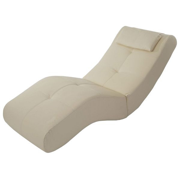 Mendler Relaxliege Livorno II, Recamiere Chaiselongue, Kunstleder, creme, 35707+35715
