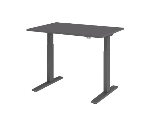 Hammerbacher Schreibtisch XMKA12, 120x80cm Platte: Graphit, 25 mm dick, ABS-Dickkante, Rechteckform, VXMKA12/G/G
