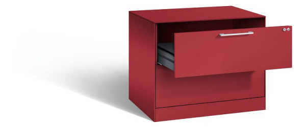 C+P Karteischrank Asisto, H710xB800xT600mm, Farbe: Rubinrot, Bügelgriff, 146273-222 S10027