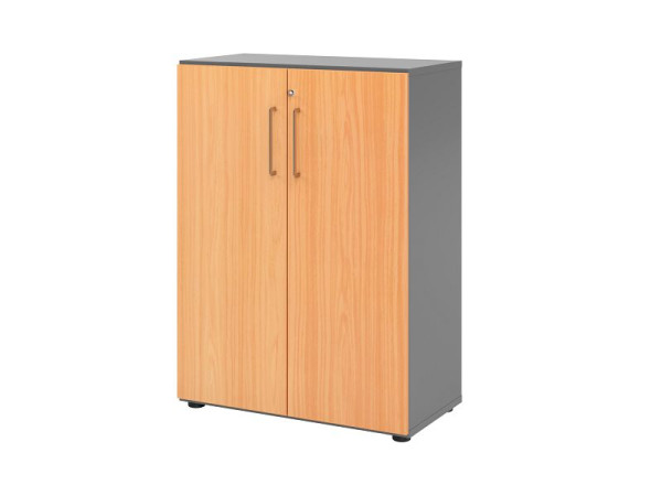 Hammerbacher Schrank 3OH 938T3 Graphit/Buche, 80 x 42 x 110 cm, V938T3/G/6/BS