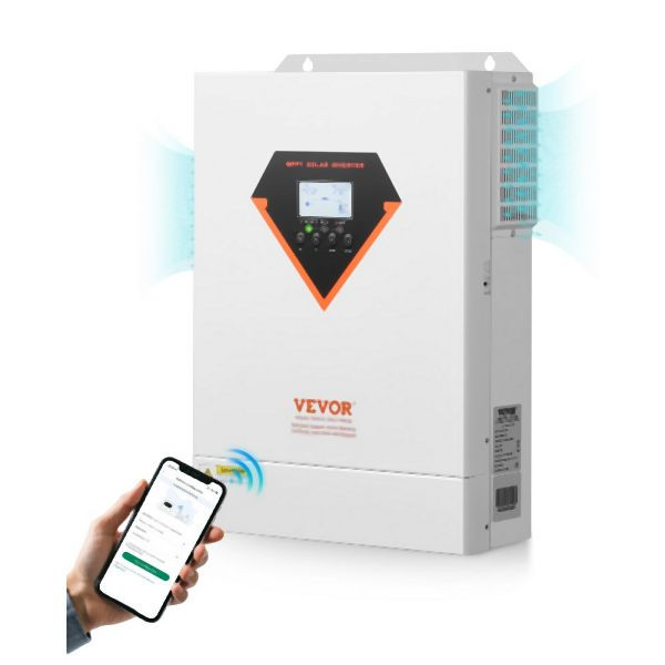 VEVOR Hybrid Solar Wechselrichter 6kW 220/230V WIFI integrierter 120A MPPT-Controller, LWGPNKYTJ23038TOPV7