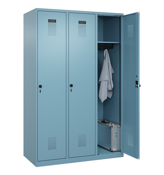 C+P Spind Evolo PLUS, 3 Abteile, 1850x1200x500mm, 0010/0010, Verschluss Drehriegel, Ablageböden 3, 049000-32 S10021