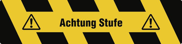 Moedel Trittschutz "Achtung Stufe", Aluminium, selbstklebend, Antirutsch, 150x610 mm, 55821
