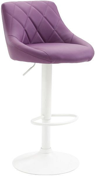 CLP Barhocker Lazio Kunstleder weiß, lila, 321767, 4251756486693