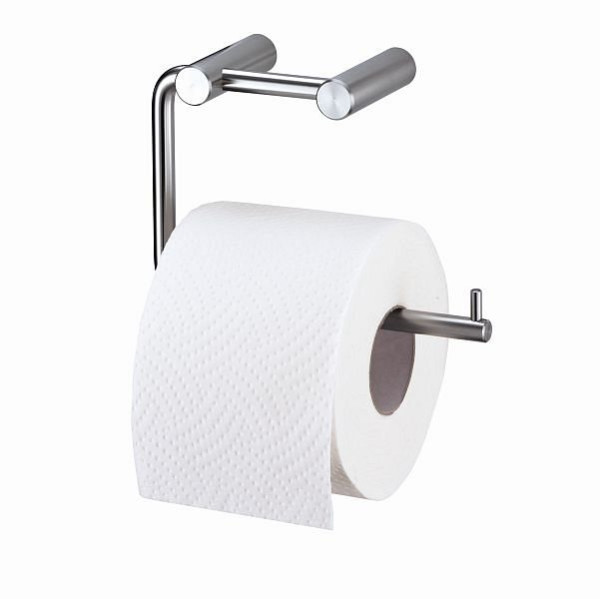 Air Wolf WC-Papierhalter für 1 Haushaltsrolle, Serie Delta, H x B x T: 112 x 160 x 65 mm, Edelstahl gebürstet, 60-860