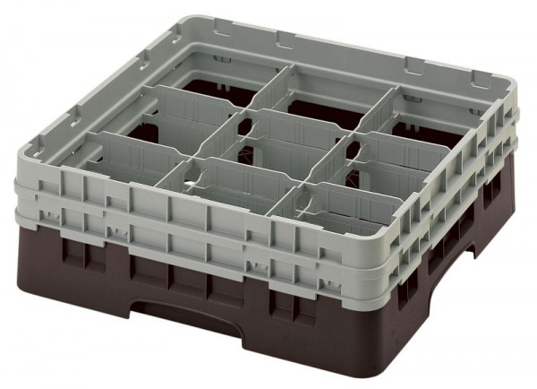 Cambro Spülkorb mit 9 Fächer Camrack® 13,2 cm Braun, 9S434167