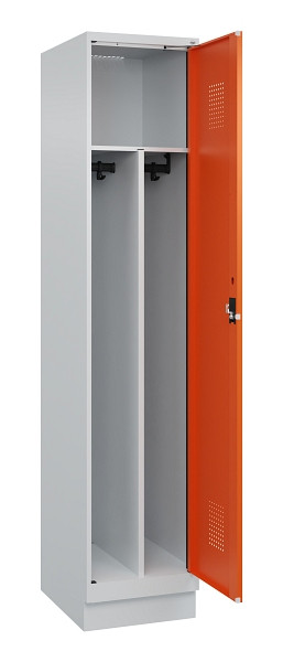 C+P Spind Evolo PLUS, mit Sockel, 1 Abteil, 1950x400x500mm, 7035/2004, Verschluss Zylinderschloss, 049020-12F S10029