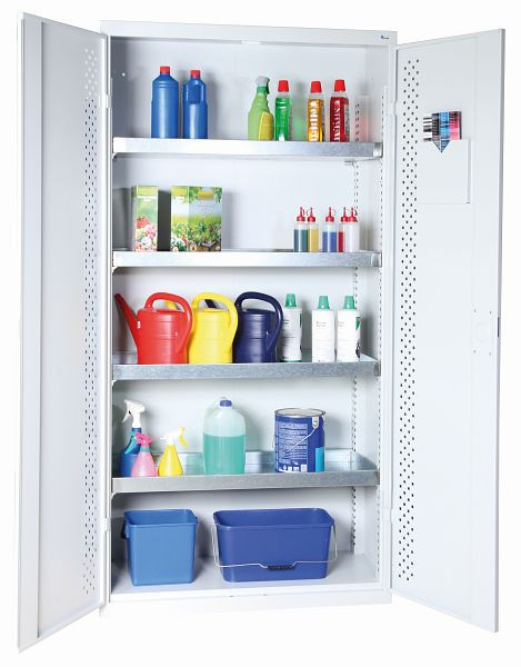 stumpf Chemikalienschrank, Abmessung 1950x1000x400 mm (HxBxT), RAL 7035/7035, 4 Wannen dichtgeschweißt, 7599607