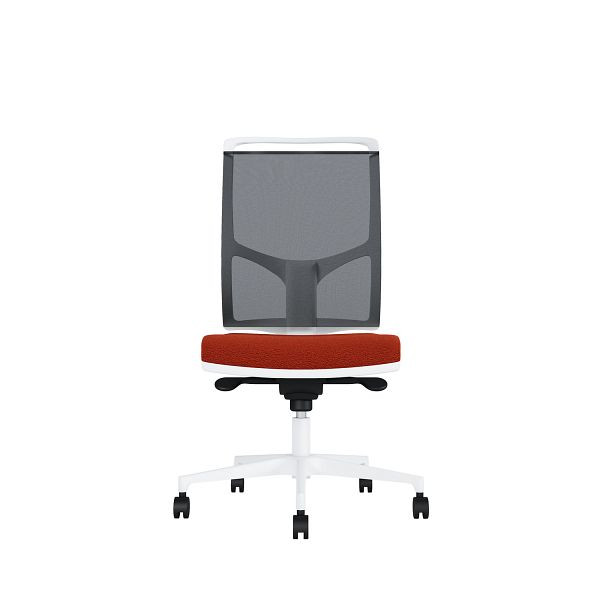 Bisley Bürodrehstuhl Zed, Weißes Kunststoff, Ohne Armlehnen, Fußkreuz aus Kunststoff, NE0572 dunkelorange, ZEDKSWNE0572