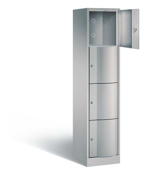 C+P Schließfachschrank Resisto, H1950xB396xT540mm, Farbe: Weißaluminium, 8470-172 S10027