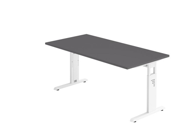 Hammerbacher Schreibtisch C-Fuß 160x80cm Graphit/Weiß, VOS16/G/W