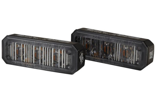 HELLA LED-Blitz-Kennleuchte, BST, 12/24V, gelb, Anbau/Schraubanschluss, Kabel: 970mm, Stecker: offene Kabelenden, Set, 2XD 014 561-401