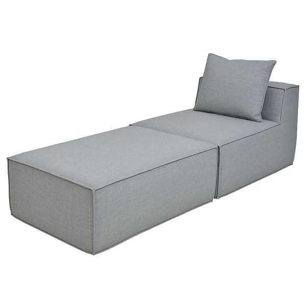 Mendler Chaiselongue/Zubehör für Sofa HWC-O54, Sessel Ottomane Recamiere, Stoff/Textil (300g/m²) 63x75x194cm, hellgrau, 153406+153407