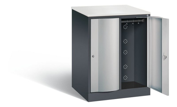 C+P XL-Schließfachschrank Resisto, H1077xB772xT640mm, Farbe: Schwarzgrau / Weißaluminium, 8271-273 S10035