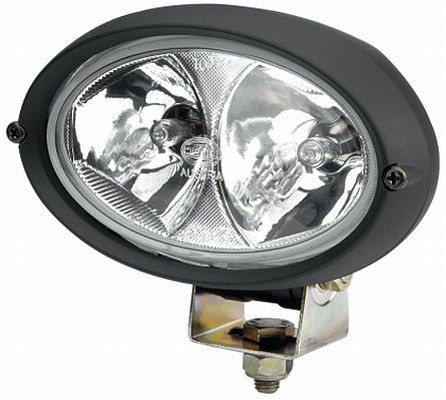 HELLA Halogen-Arbeitsscheinwerfer, Oval 100, 12V, Anbau/geschraubt, stehend/schwenkbarer Montagebügel, weitreichende Ausleuchtung, AMP, 1GA 996 161-131
