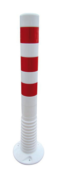 Schake Flexipfosten weiß rot reflektierender Streifen Ø 80 mm, Höhe 750 mm Ø 80 mm, PUR, 3 reflektierende Streifen, inkl. 3 Schrauben und Dübel, 412222