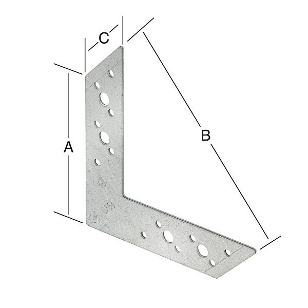 Vormann Eckverbinder 110 x 156 x 32 sendzimir verzinkt, VE: 25 Stück, 071004000