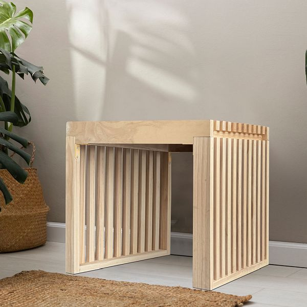 HOME DELUXE Sitzbank aus Holz LORA Natur, 50 cm, 72642