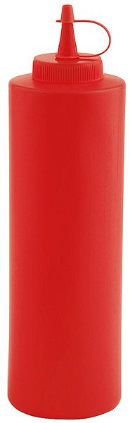 APS Quetschflasche, Ø 6,5 cm, Höhe: 25 cm, 0,65 Liter, Polyethylen, rot, mit Schraubdeckel, 93156
