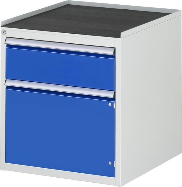 RAU Schubladenschrank Serie 7000, B580 x T650 x H645 mm, Metallauflage, Höhe 25 mm, Schublade 1xH180 mm, Flügeltür H360 mm, 13-L3.4AR-MT.11