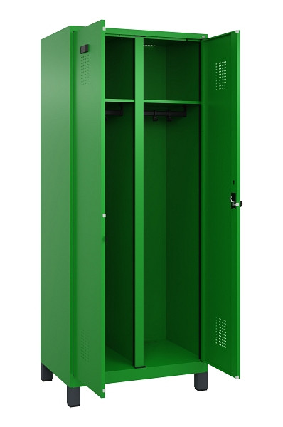 C+P Schwarz-Weiß-Spind Evolo PLUS, mit Füßen, 2 Abteile, 1950x800x500mm, 6037/6, Drehriegel, 049012-22 S10026