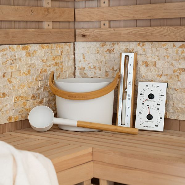 HOME DELUXE Saunazubehör MIYU Weiß, Komplett Set, 71864
