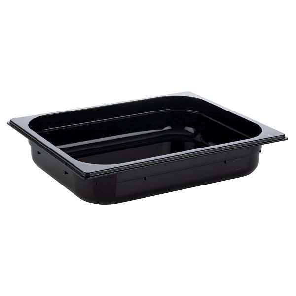 APS GN 1/2 Behälter, 32,5 x 26,5 cm, Tiefe: 65 mm, Polycarbonat, schwarz, 3,9 Liter, 82064