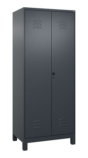 C+P Mehrzweckschrank Classic PLUS, Füße, 2 Abteile, 1950x800x500mm, 7016/7016, Drehriegel, Türen zueinanderschlagend, 080012-22B S10012