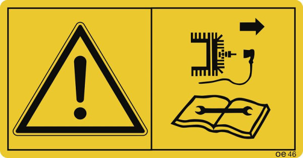 Moedel Vor Reparatur-, Wartungs- und Reinigungsarbeiten..., Folie, 116x60 mm, VE: 2 Stück/Bogen, 69801