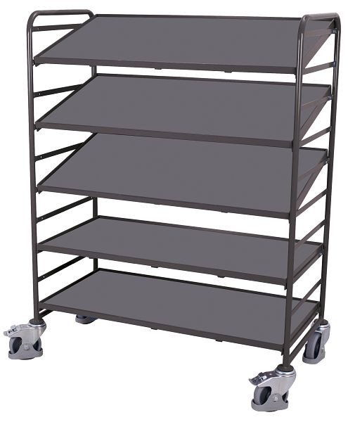 VARIOfit Eurokastenwagen mit 5 Holzböden, Ladefläche: 1.240 x 610 mm, RAL 7016 anthrazitgrau, sw-610.301/AG