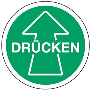 Moedel Piktogramm Drücken mit Pfeil, Folie, Ø 100 mm, 52316