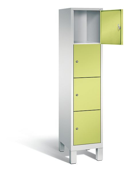 C+P Schließfachschrank Evolo, H1850xB420xT500mm, Farbe: Lichtgrau / Viridingrün, 48010-124 S10100