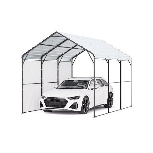 VEVOR Zeltgarage 3x4,5x3,15 m, Carport mit Stahlrahmen & Dach, Autozelt mit abnehmbaren Seitenwänden für Auto & Traktor, ZXCP10X15FT0DUG2BV0