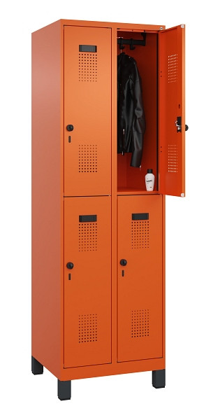 C+P Doppelstöckiger Spind Evolo PLUS, mit Füßen, 4 Fächer, 1950x600x500mm, 2004, Drehriegel, 049310-20 S10023
