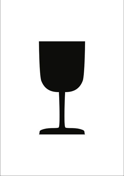 Moedel Symbol Zerbrechlich!, Papier, 74x105 mm, VE: 1000 Stück/Rolle, 65941