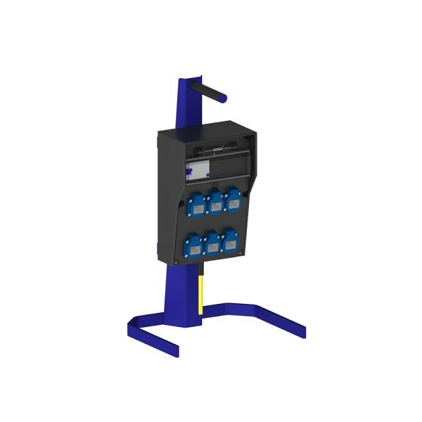 ELSPRO Vollgummi-Sicherheitsverteiler REMSCHEID/TRIER, Zuleitung: 3 m CEE 400 V 16 A, Ausgang: 6 Schuko, 1711001