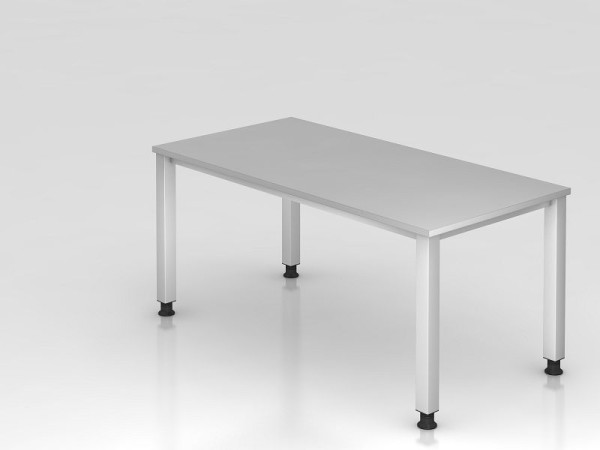 Hammerbacher Schreibtisch 4-Fuß eckig 160x80cm Grau, Rechteckform, VQS16/5/S