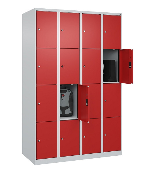 C+P Schließfachschrank Evolo PLUS, 16 Fächer, 1850x1200x500mm, 7035/3000, 049000-404 S10003