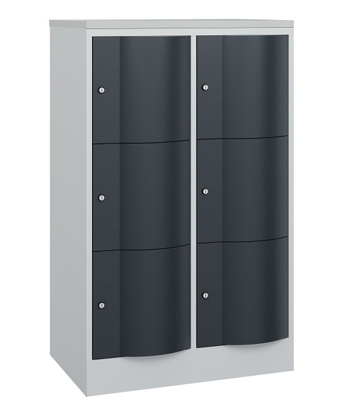 C+P Schließfachschrank Resisto, H1255xB772xT540mm, 7035/7016, 8573-272 S10430