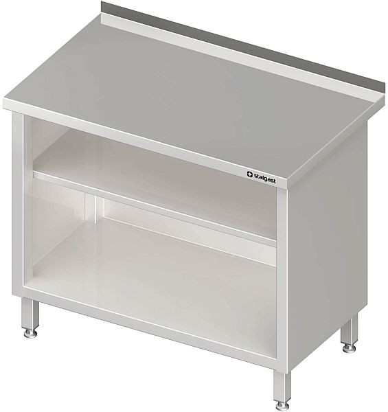 Stalgast Arbeitsschrank offen, mit Grund und Zwischenboden, 1200x600x850 mm, ohne Aufkantung, verschweißt, VAS12600