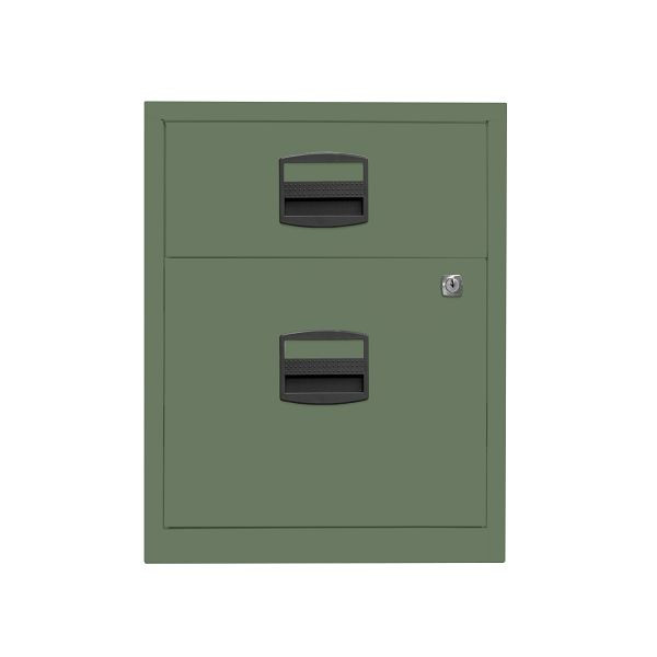 Bisley Home Rollcontainer PFA, 1 Universalschublade, 1 HR-Schublade, 623 olivgrün, PFAM1S1F623