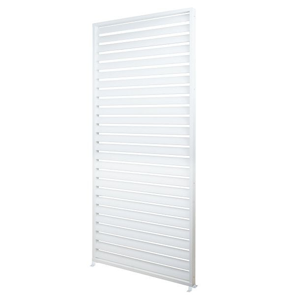 Mendler Aluminium Lamellenwand für Pergola HWC-N94 3x3m, Lamellenpaneel Modul Seitenwand Sichtschutz, 213x94cm, weiß, 110103