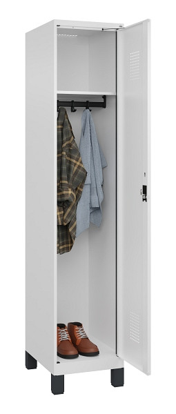 C+P Spind Evolo PLUS, mit Füßen, 1 Abteil, 1950x400x500mm, 9016/9016, Verschluss Zylinderschloss, Ablageböden 1, 049010-12 S10047