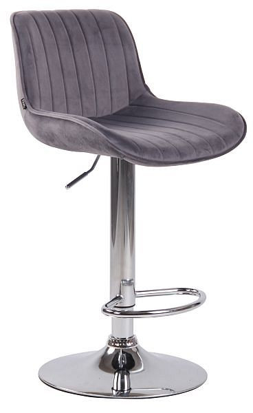 CLP Barhocker Lentini Samt chrom, dunkelgrau, 318277