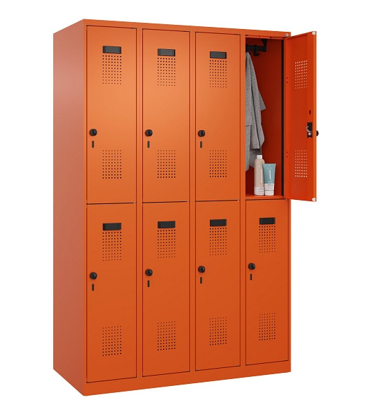 C+P Doppelstöckiger Spind Evolo PLUS, 8 Fächer, 1850x1200x500mm, 2004/2004, Drehriegel, 049300-40 S10023