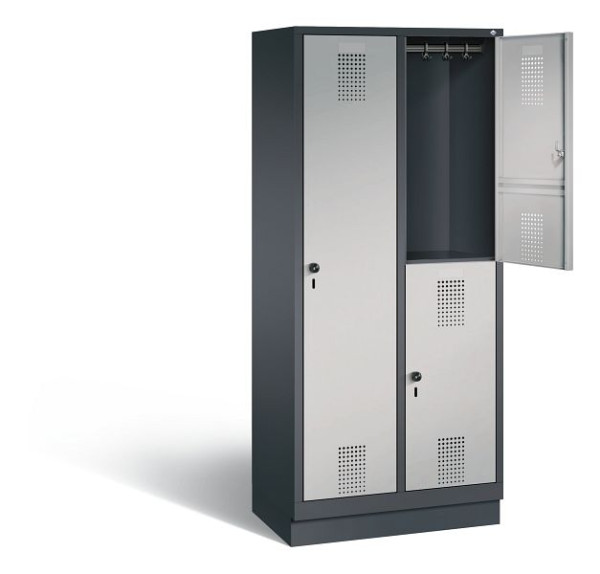 C+P Kombi-Spind Evolo, H1800xB810xT500mm, Farbe: Schwarzgrau / Weißaluminium, 48620-22 S10031